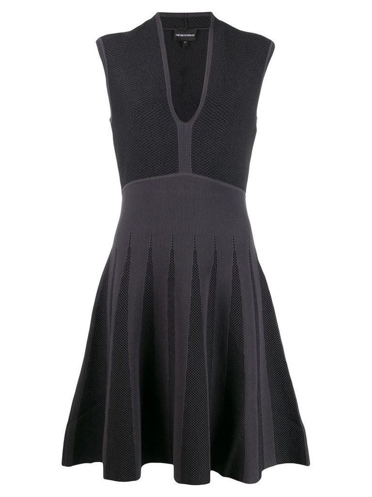 Emporio Armani two tone sleeveless dress - Black