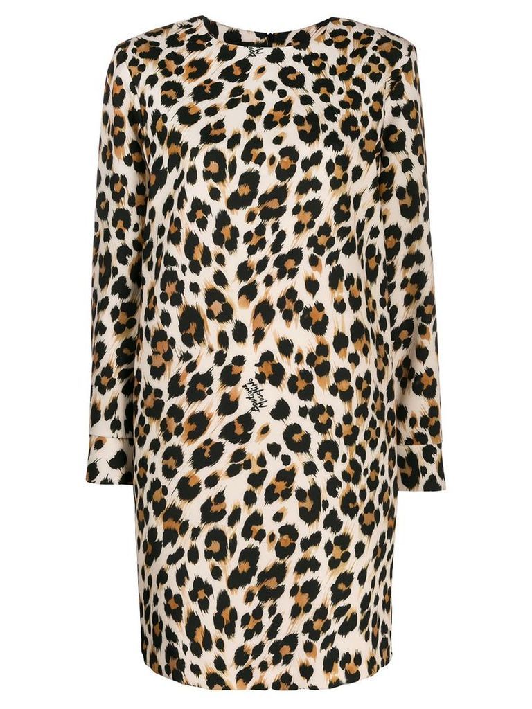 Boutique Moschino leopard print mini dress - Brown