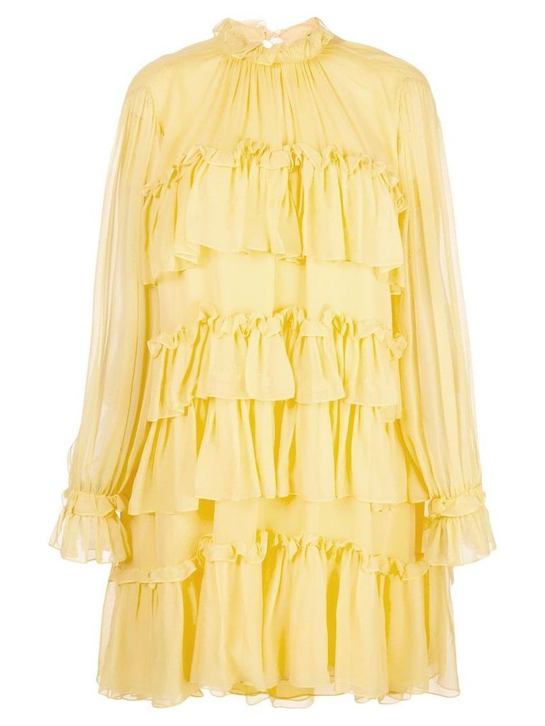 Adam Lippes tiered ruffle dress - Yellow