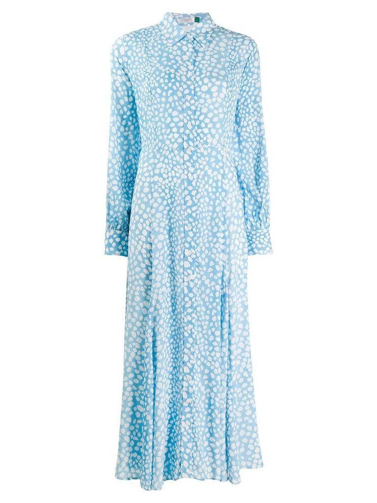 Rixo leopard print shirt dress - Blue