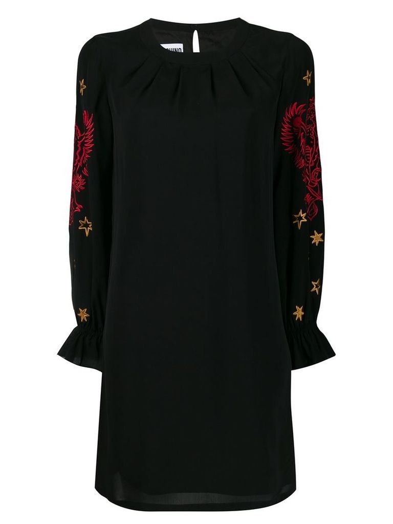Moschino mythological embroidered shift dress - Black