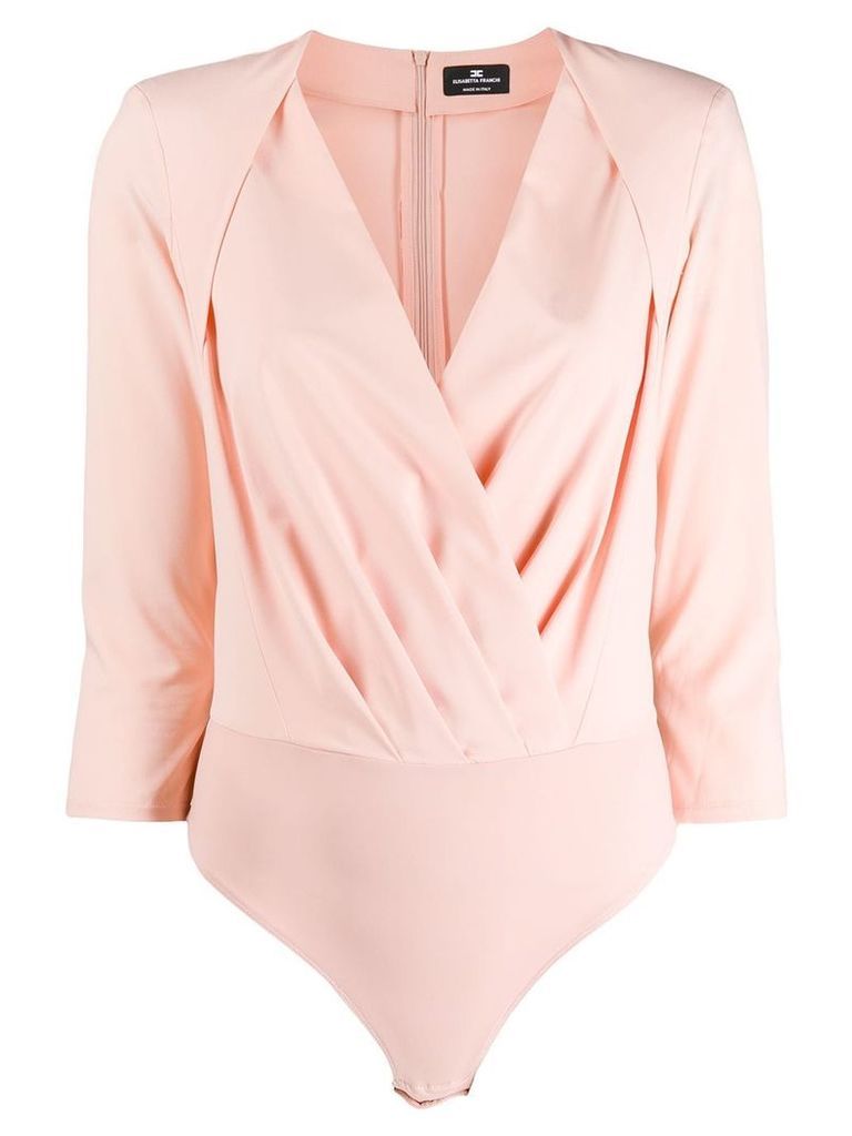 Elisabetta Franchi pleated wrap bodysuit - Pink