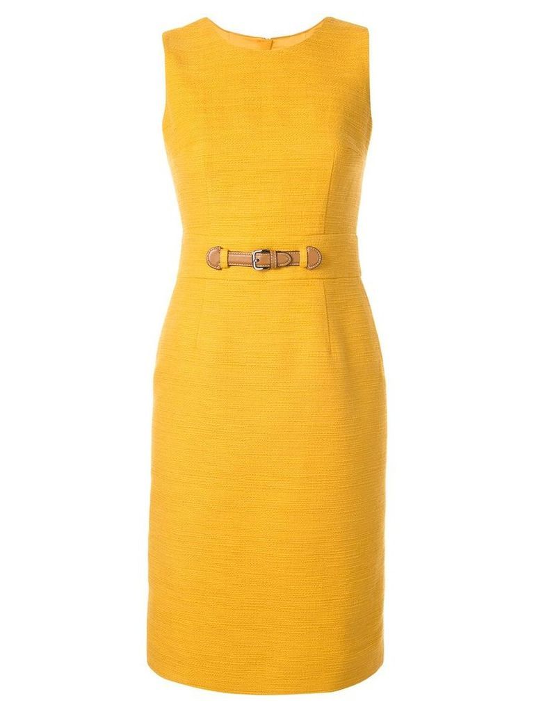 Paule Ka belted fitted dress - Yellow
