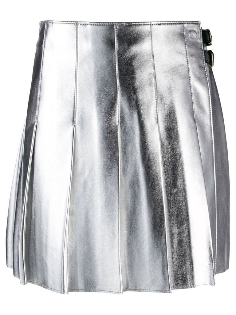 MSGM metallic pleated skirt - SILVER