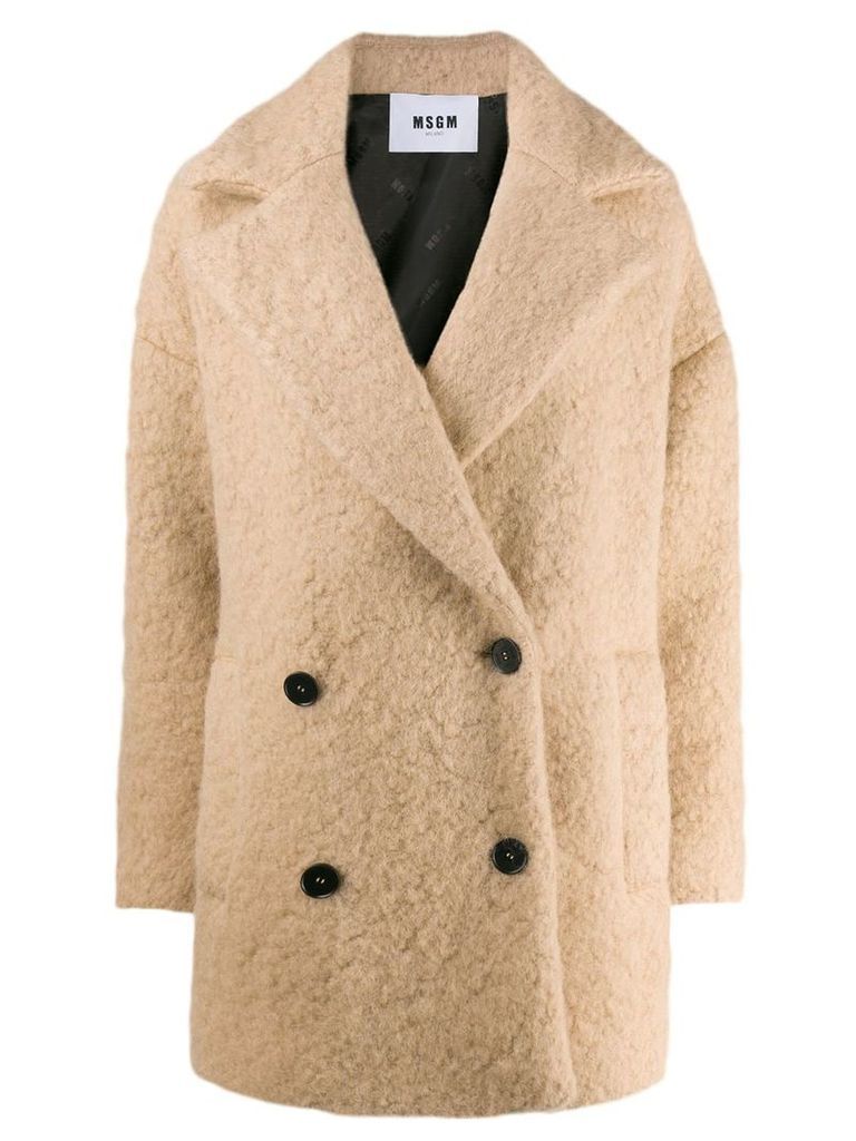 MSGM oversized double-breasted coat - NEUTRALS