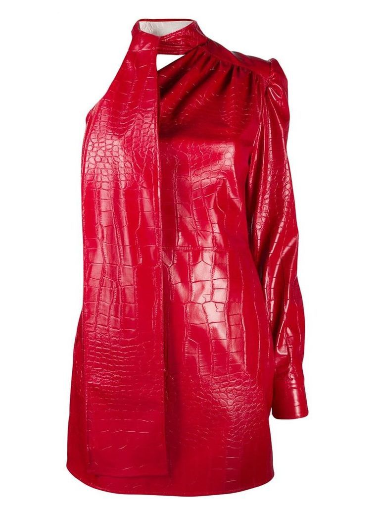 MSGM crocodile effect mini dress - Red