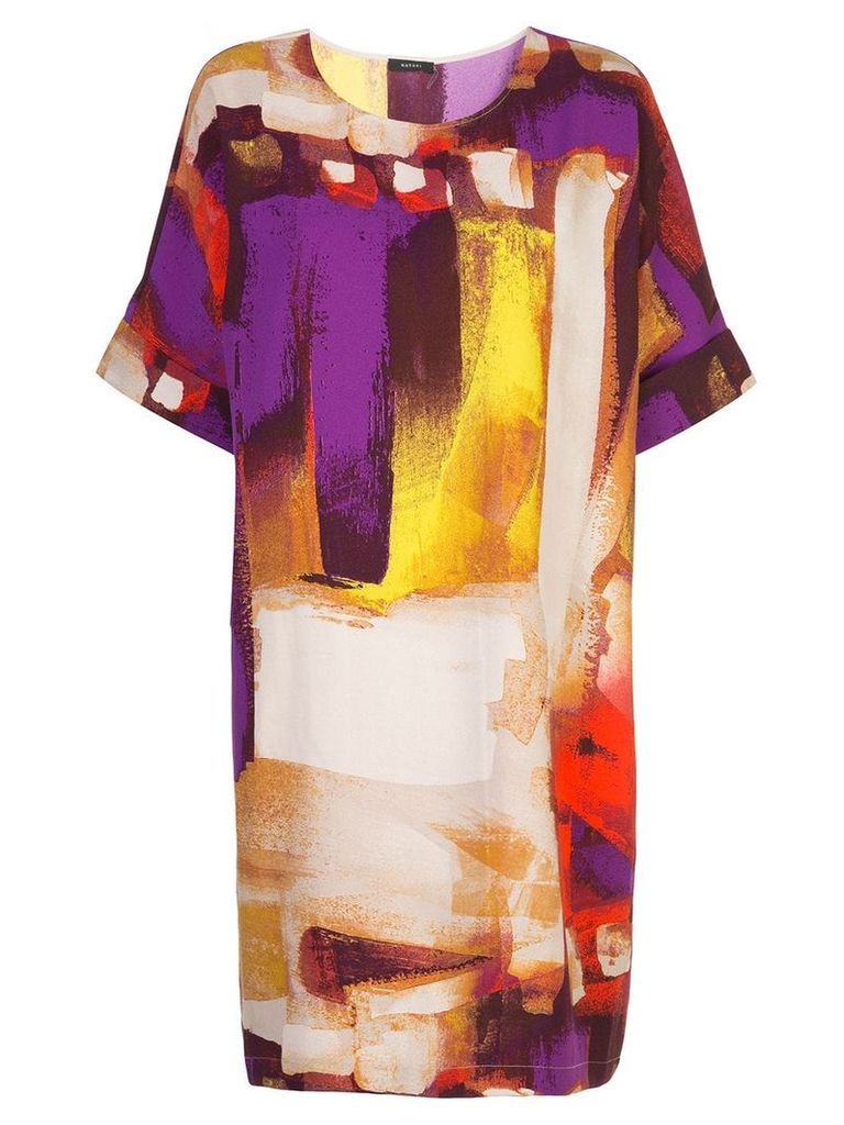 Natori short brushstroke print dress - Multicolour