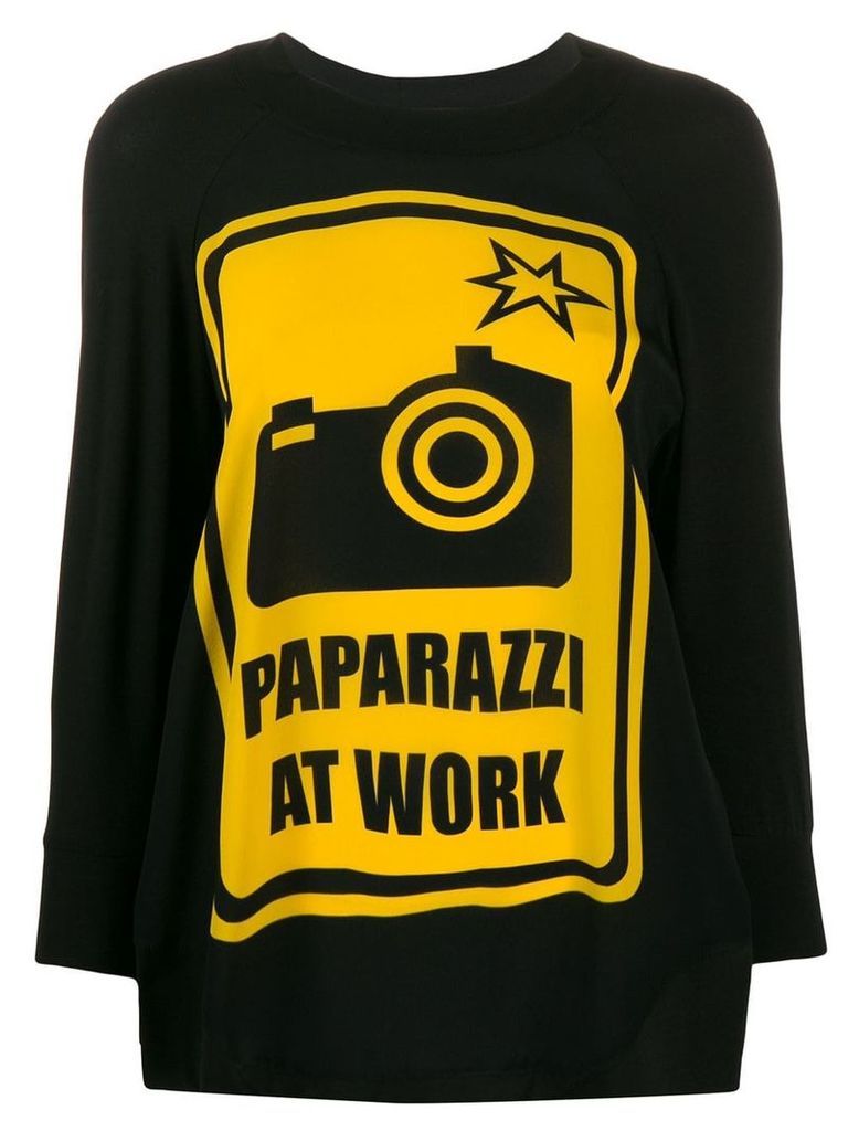 Ultràchic Paparazzi print top - Black