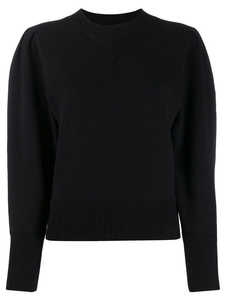 Isabel Marant Étoile puff sleeve knitted top - Black