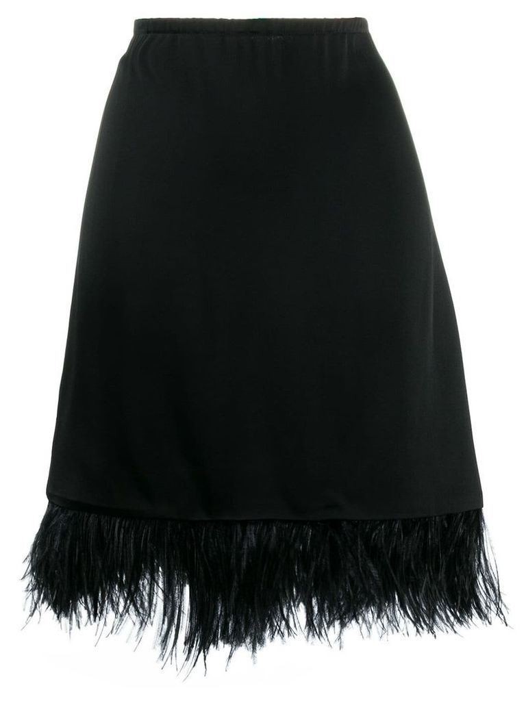 Semicouture A-line skirt with feathers - Black