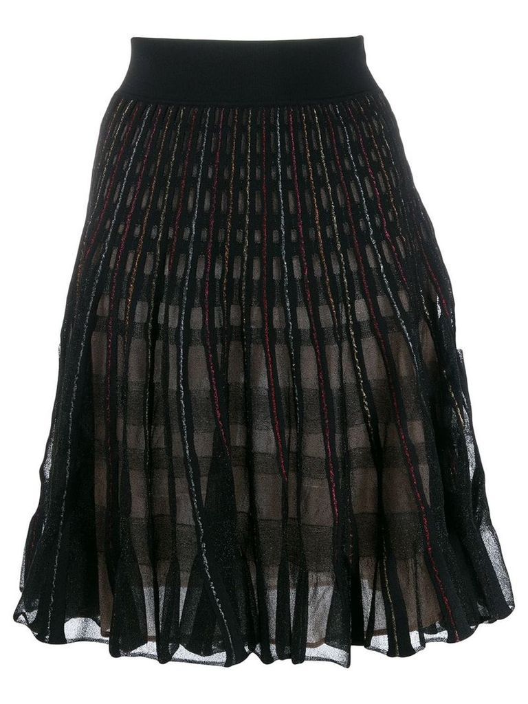 Alexander McQueen metallic A-line skirt - Black
