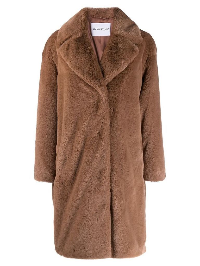 STAND STUDIO Camille faux-shearling coat - Brown