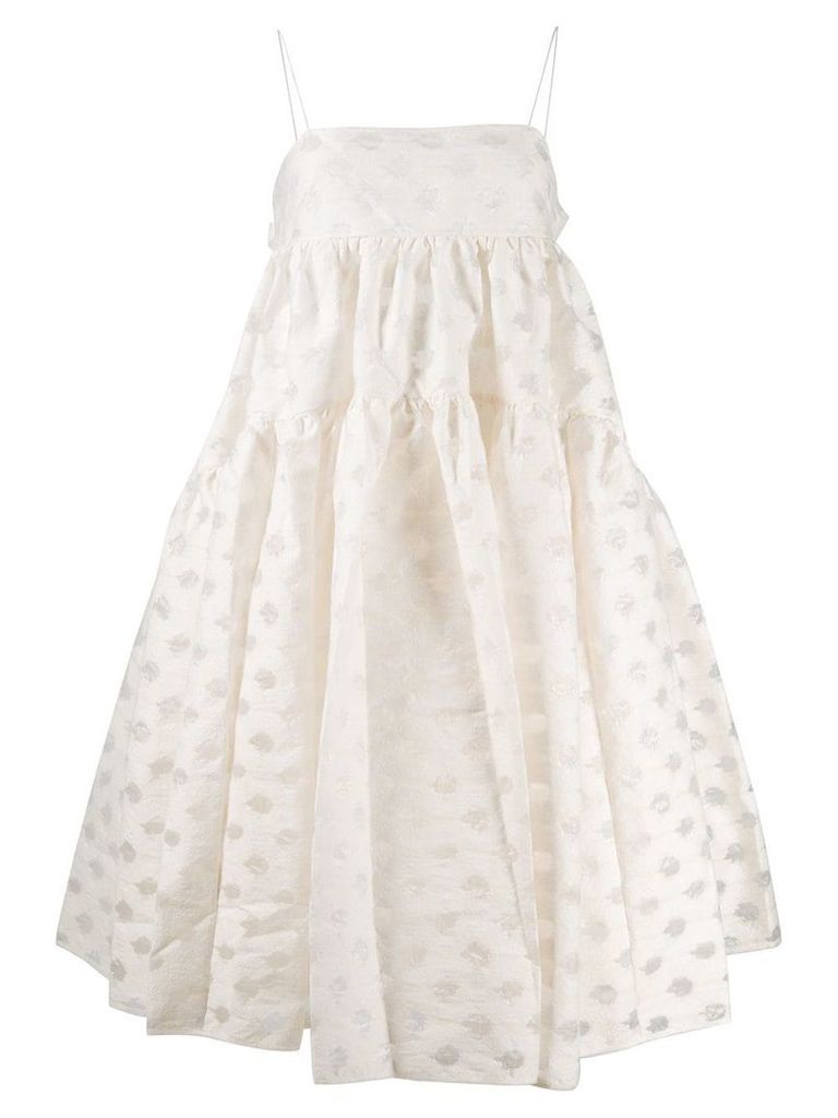 Cecilie Bahnsen flared polka dot dress - White