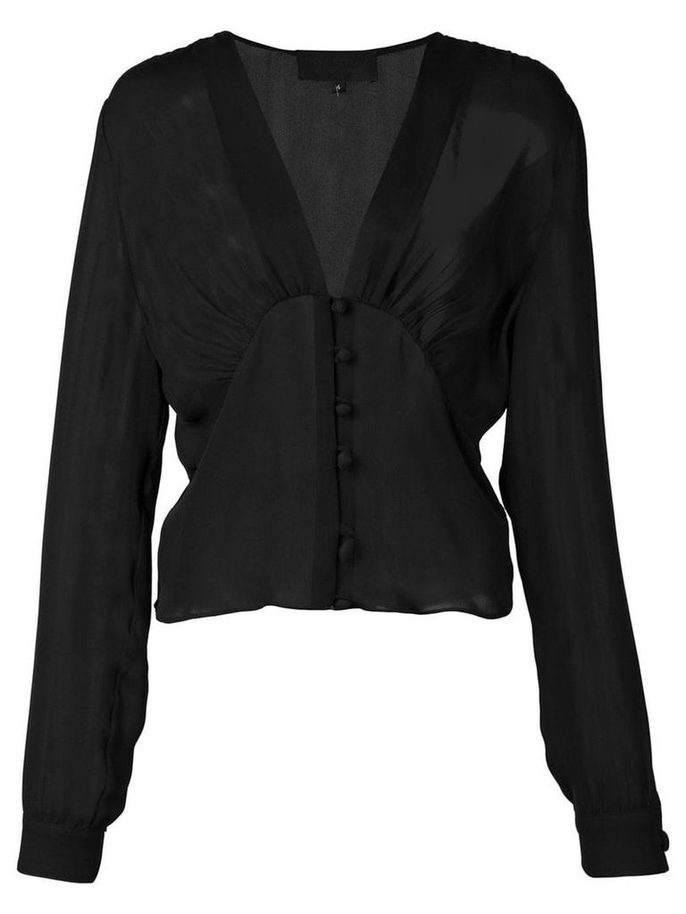 Nili Lotan sheer chiffon blouse - Black