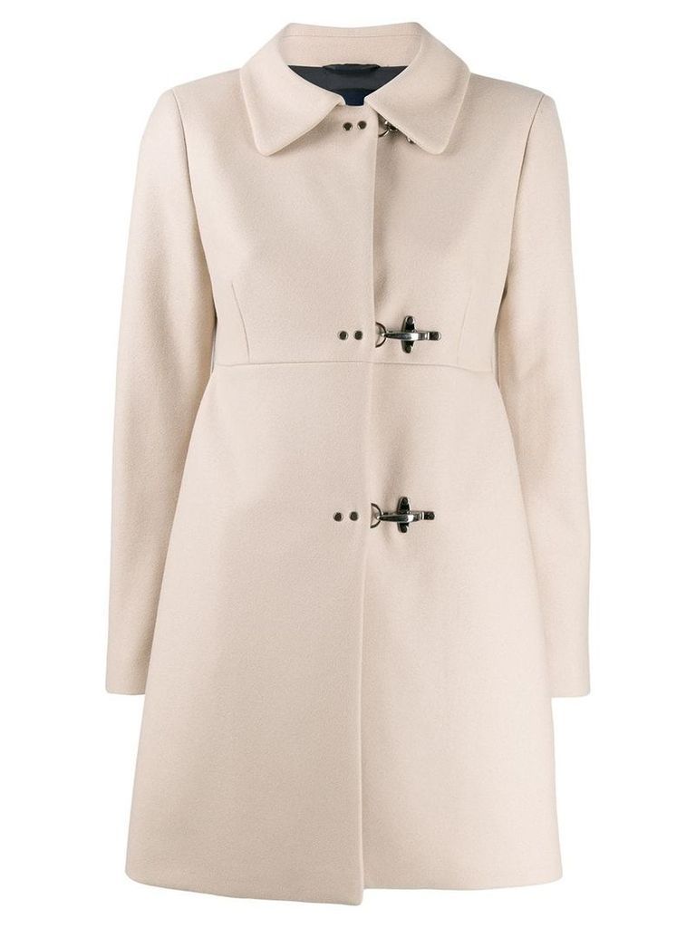 Fay fitted clasp coat - Neutrals