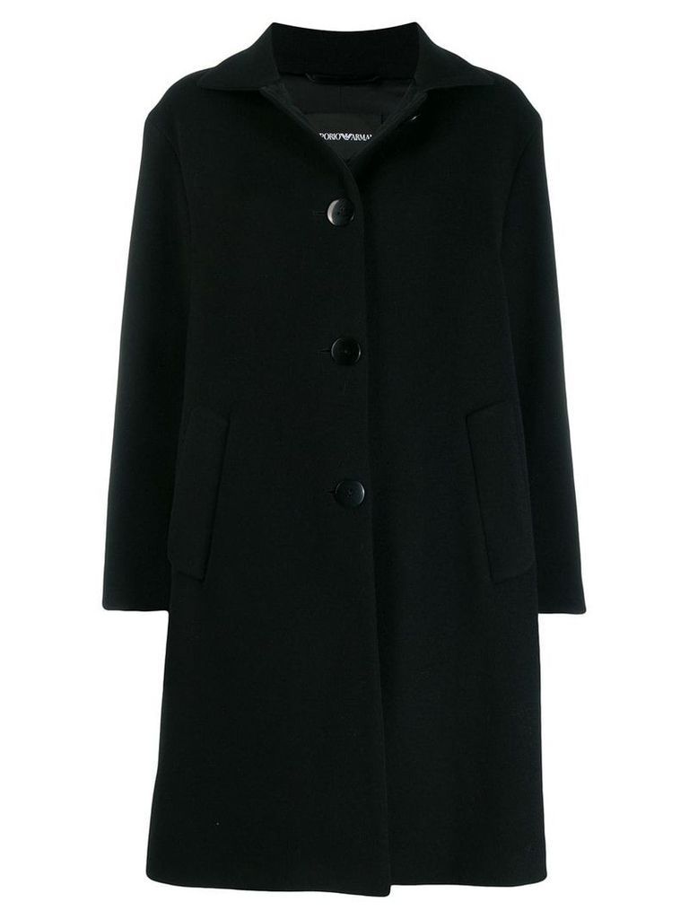 Emporio Armani Cappotto single breasted coat - Black