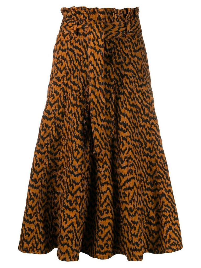 Ulla Johnson high-waisted animal print skirt - Brown