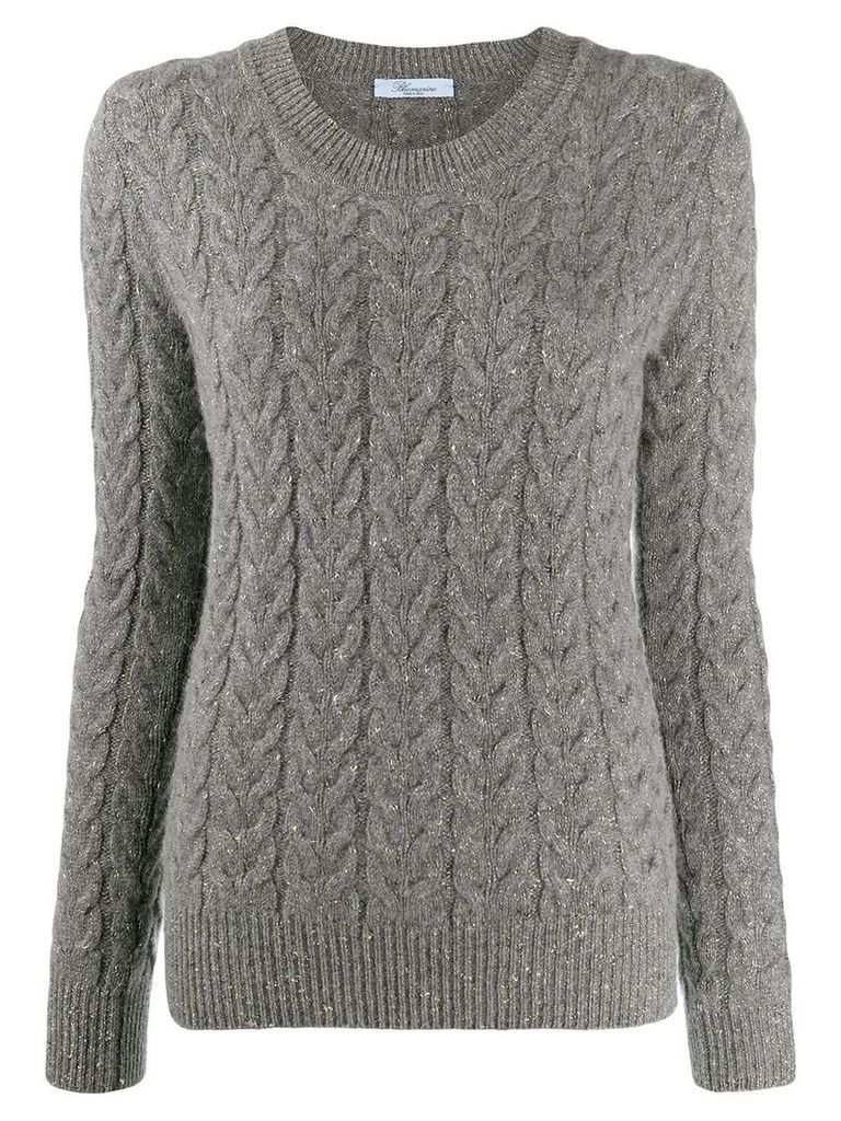 Blumarine sparkly cable knit jumper - Grey