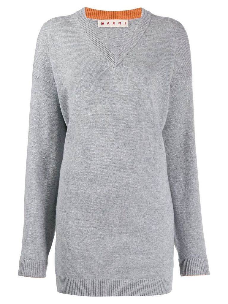 Marni v-neck oversized jumper - Grey