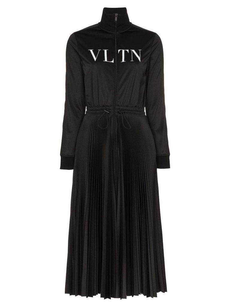 Valentino logo print zip front dress - Black