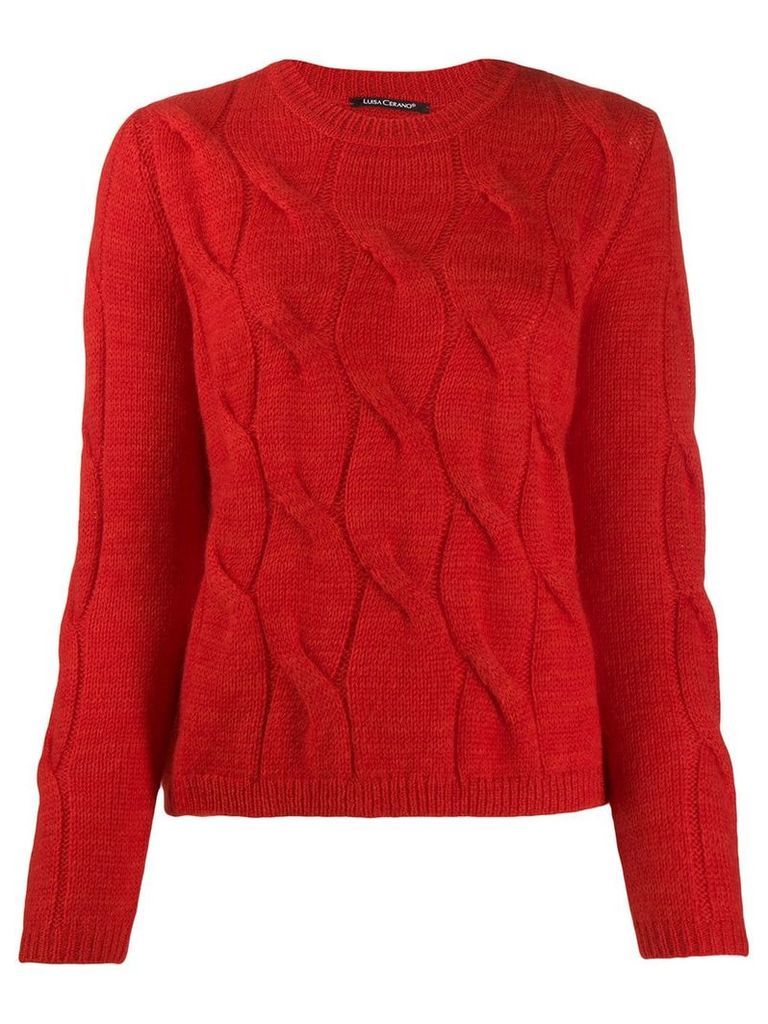 Luisa Cerano cable knit jumper - Red