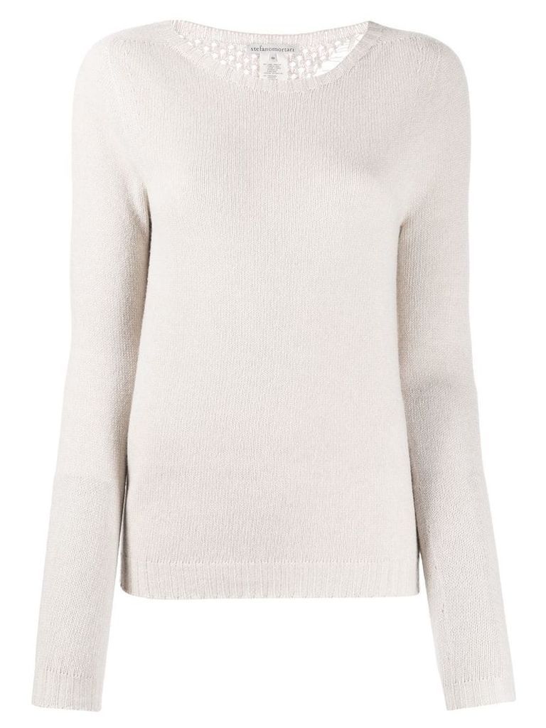 Stefano Mortari long-sleeve fitted sweater - NEUTRALS