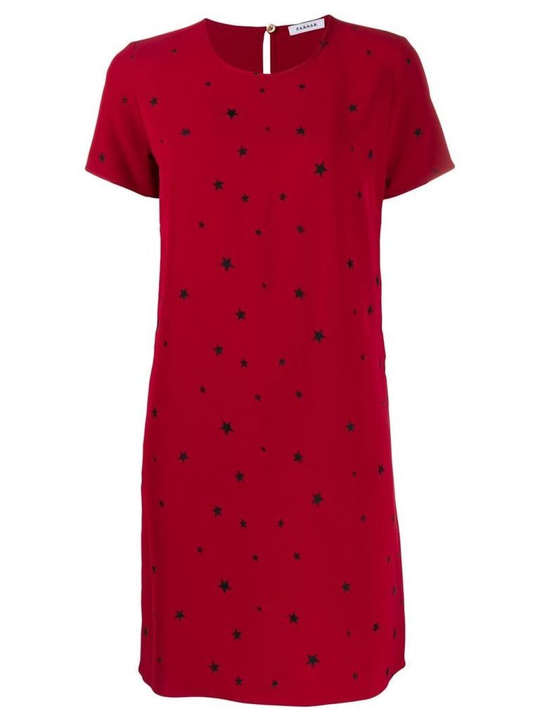 P.A.R.O.S.H. short star print dress - Red