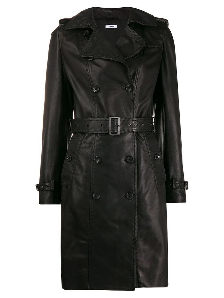 P.A.R.O.S.H. double breasted leather coat - Black