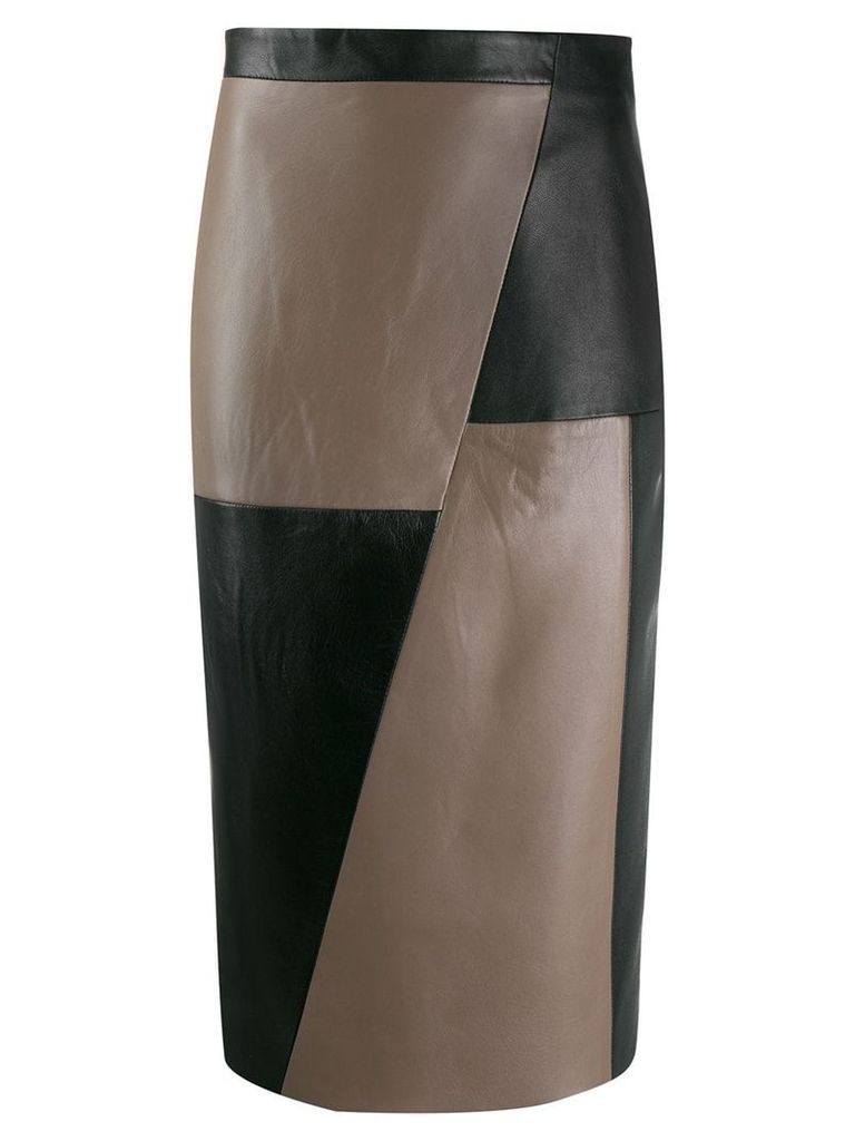 Eudon Choi panelled leather skirt - Black