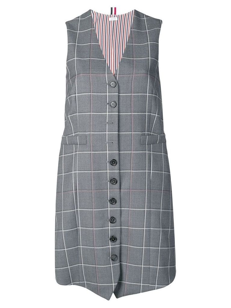 Thom Browne Windowpane Vest Mini Dress - Grey