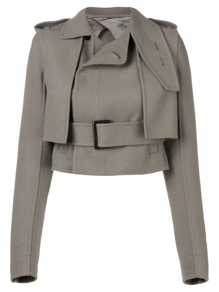 Rick Owens short belted trench - Grey