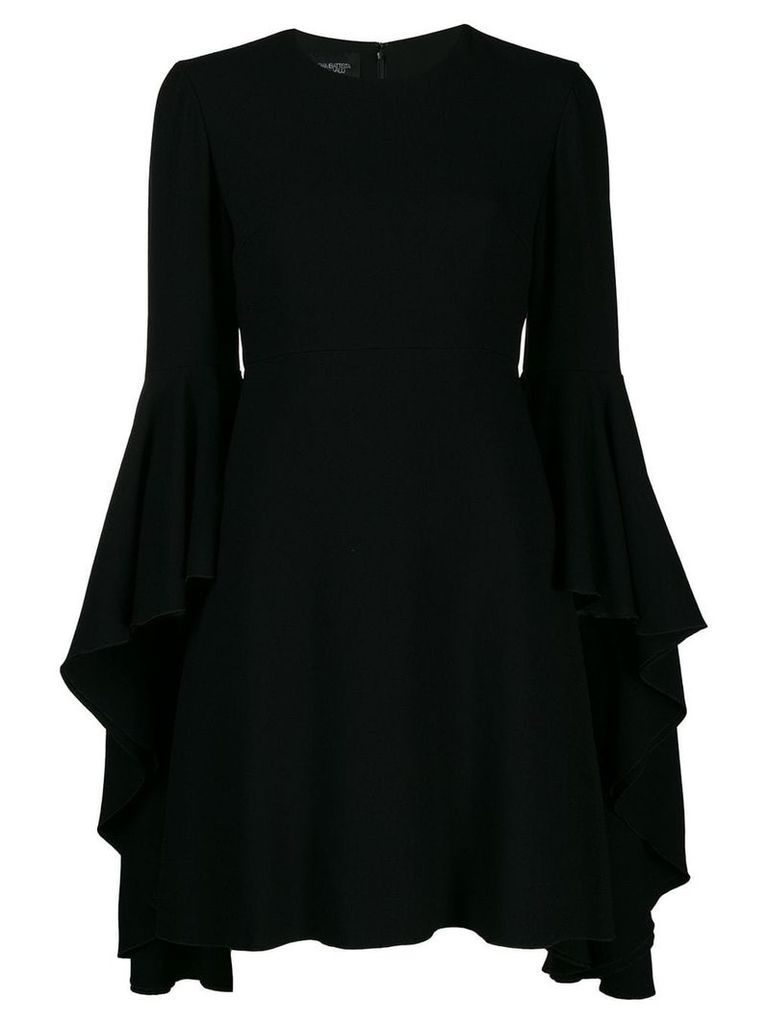Giambattista Valli deep ruffle sleeve mini dress - Black