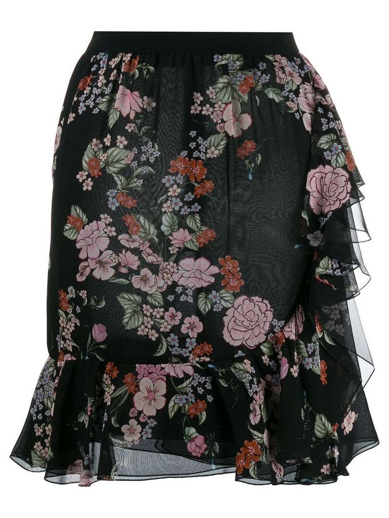 Giambattista Valli floral print peplum skirt - Black
