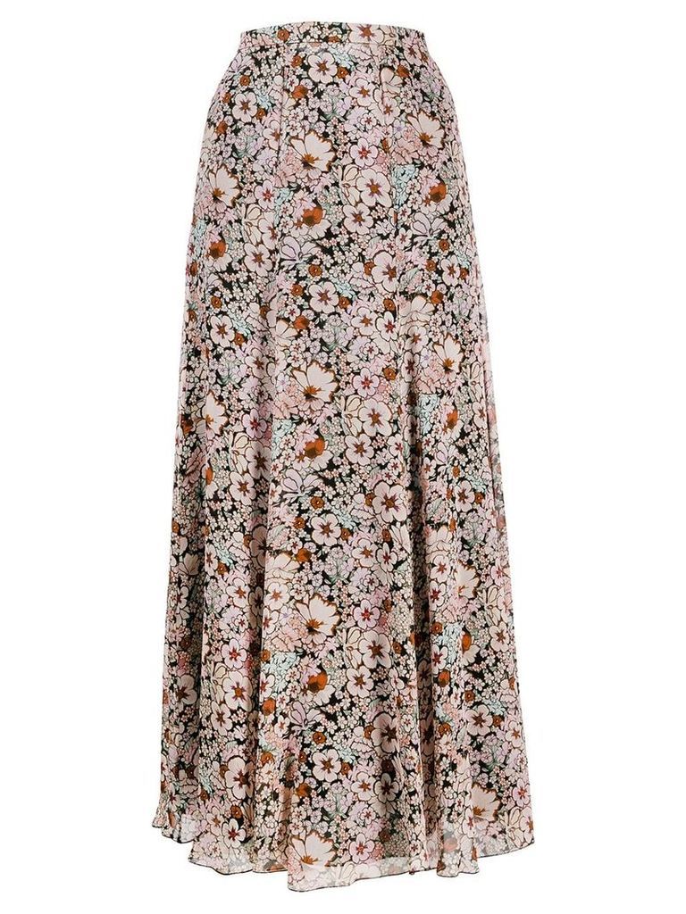 Giambattista Valli floral print full skirt - PINK