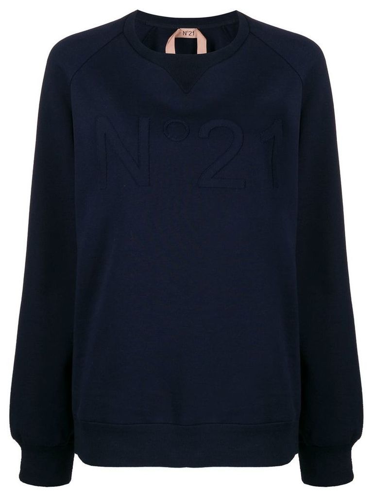 Nº21 tonal logo appliqué sweatshirt - Blue