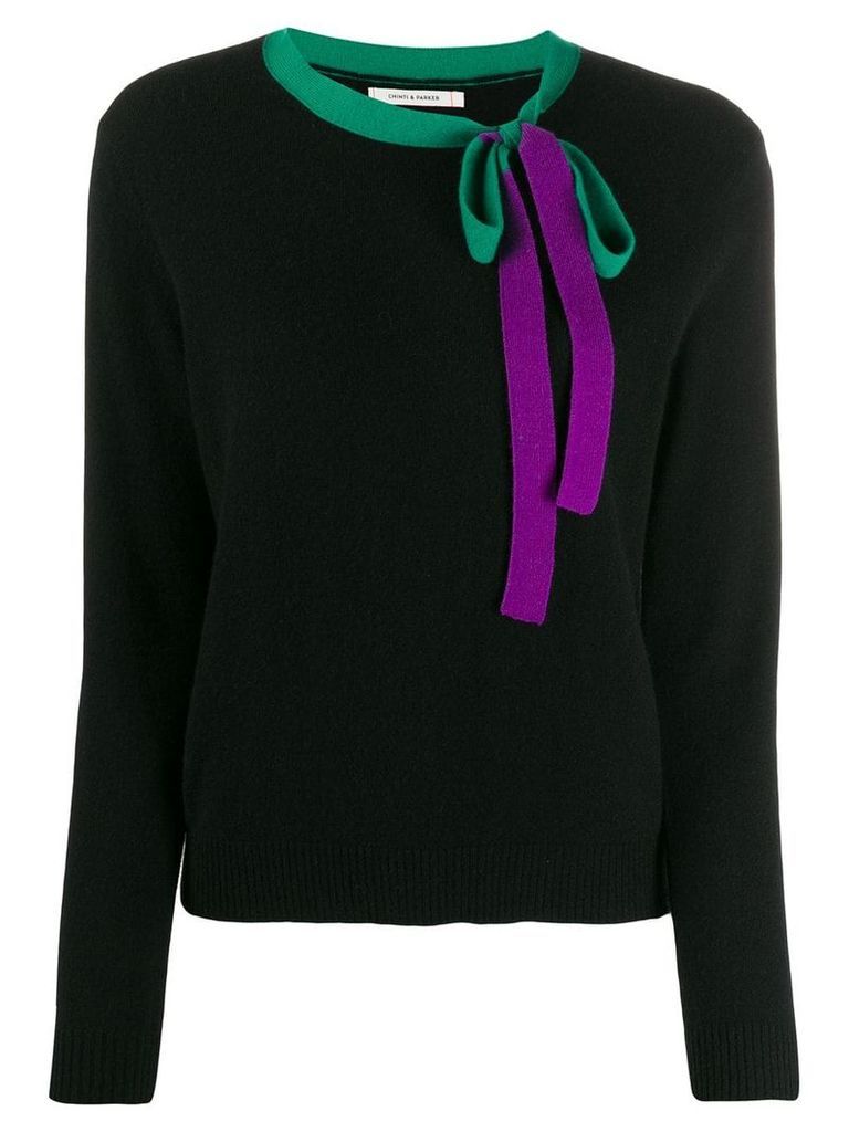 Chinti and Parker bow detail jumper - Black