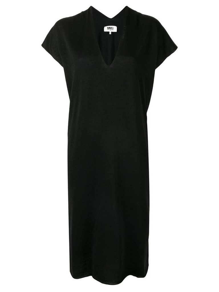 Mm6 Maison Margiela drape v-neck dress - Black