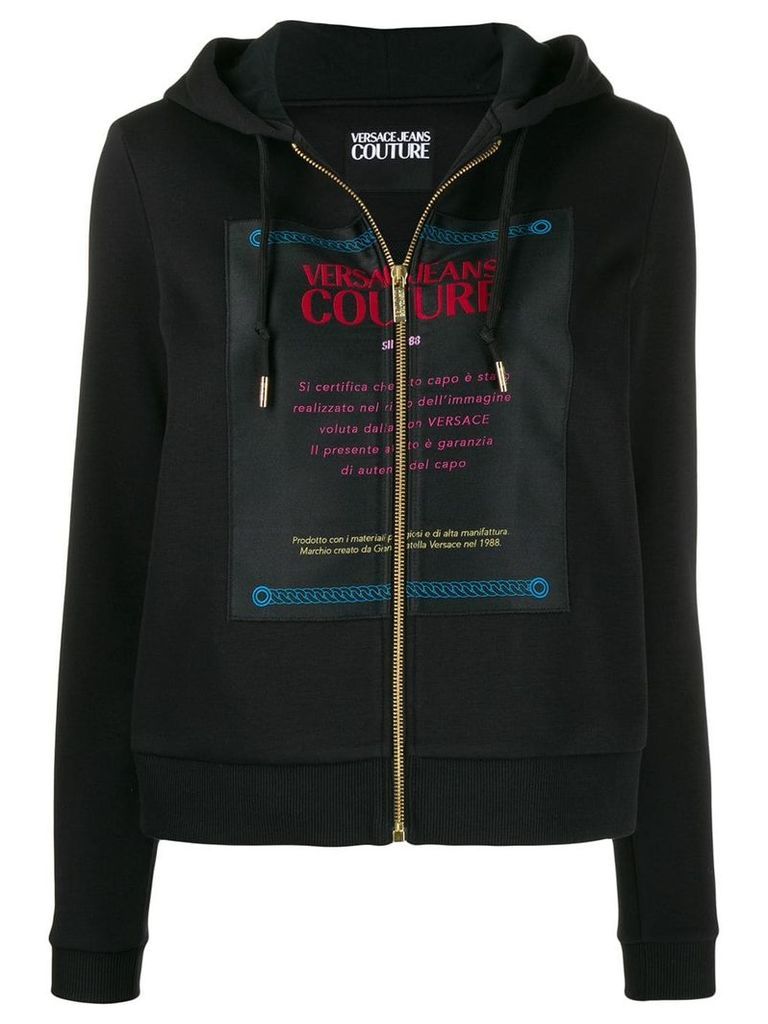 Versace Jeans Couture logo patch hoodie - Black