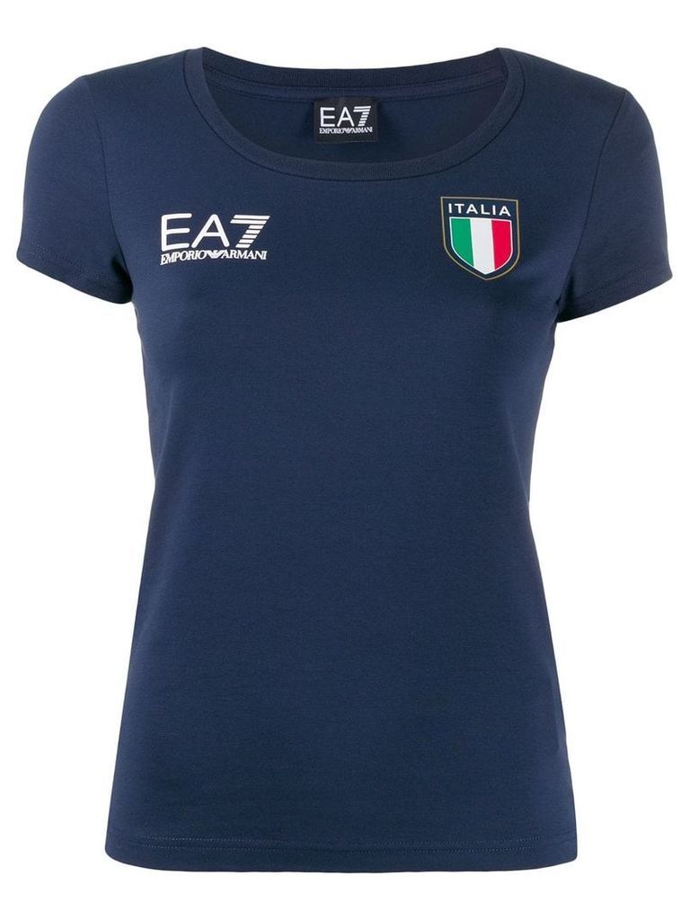 Ea7 Emporio Armani Italia print T-shirt - Blue