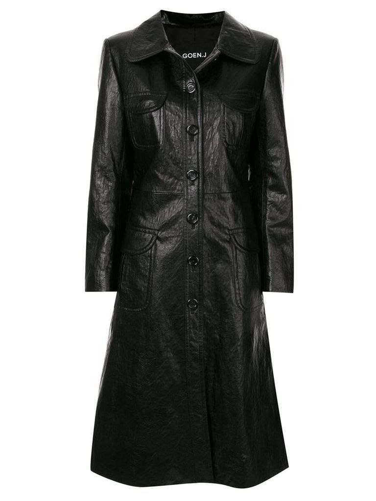 Goen.J Geiza vegan leather coat - Black