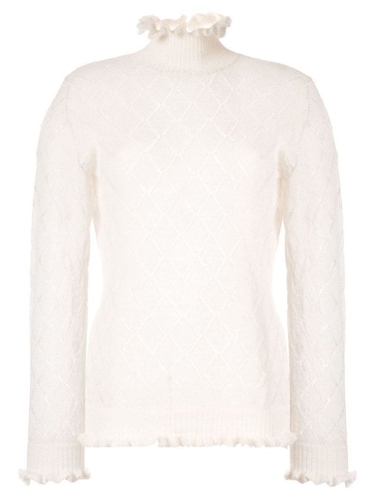 Undercover embroidered long-sleeve top - White