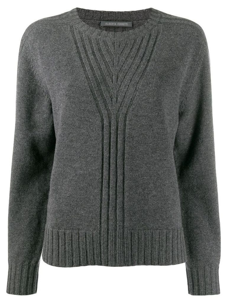 Alberta Ferretti ribbed knit detail sweater - Grey