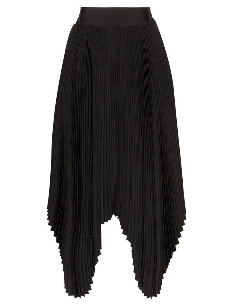 Hyke pleated handkerchief hem midi skirt - Black