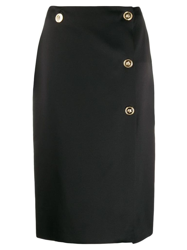 Versace Medusa buttons straight skirts - Black