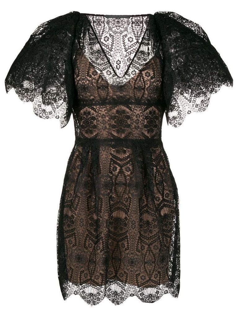 Alberta Ferretti short lace dress - Black