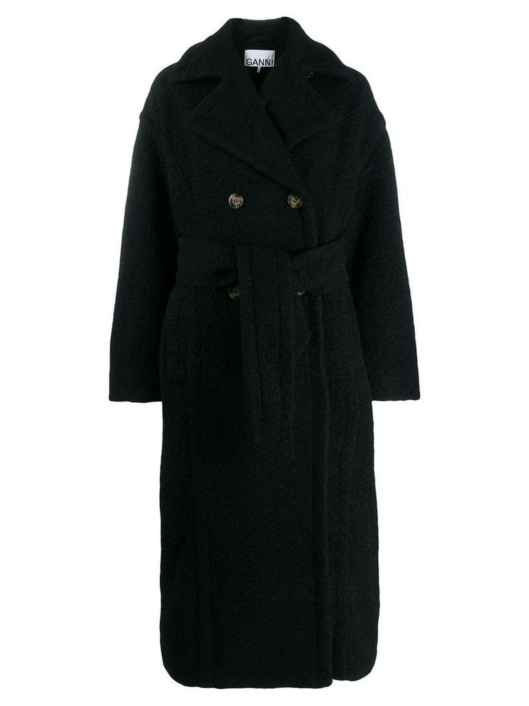 GANNI buttoned oversized coat - Black