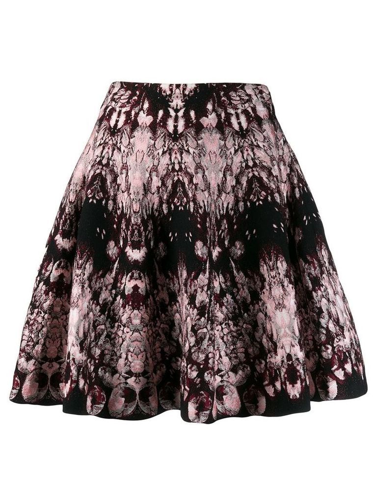 Alexander McQueen intarsia knit floral skirt - Black