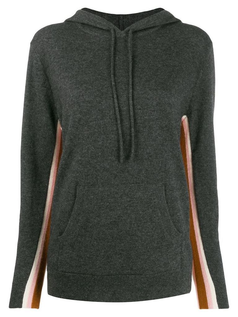 Chinti and Parker contrast cashmere hoodie - Grey