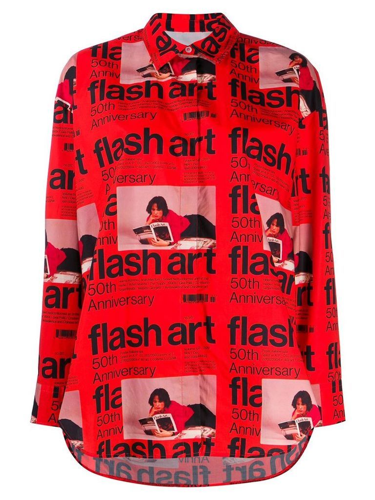 MSGM Flash Art print shirt - Red