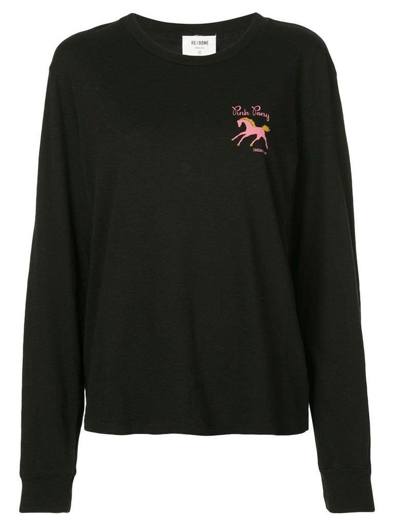 Re/Done Pink Pony T-shirt - Black